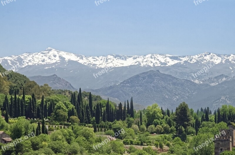 Spain Andalusia Sierra Nevada Mountains Snow