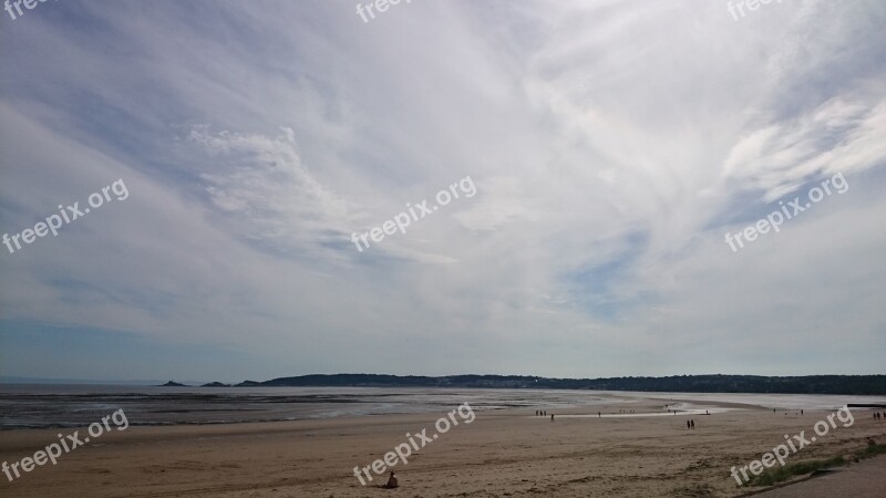 Sandy Beach Cloudy Sky Sea Sky Water