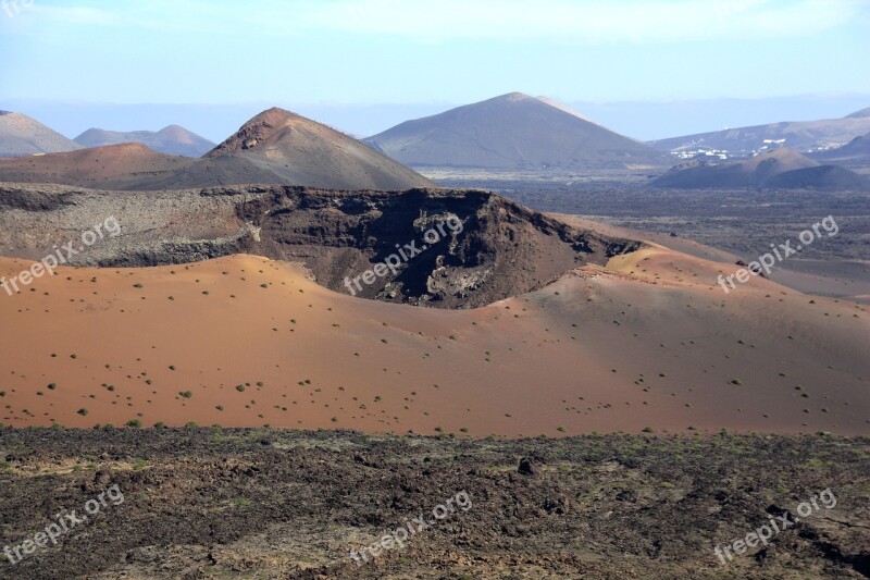 Lanzarote Volcano Fire Mountains Free Photos