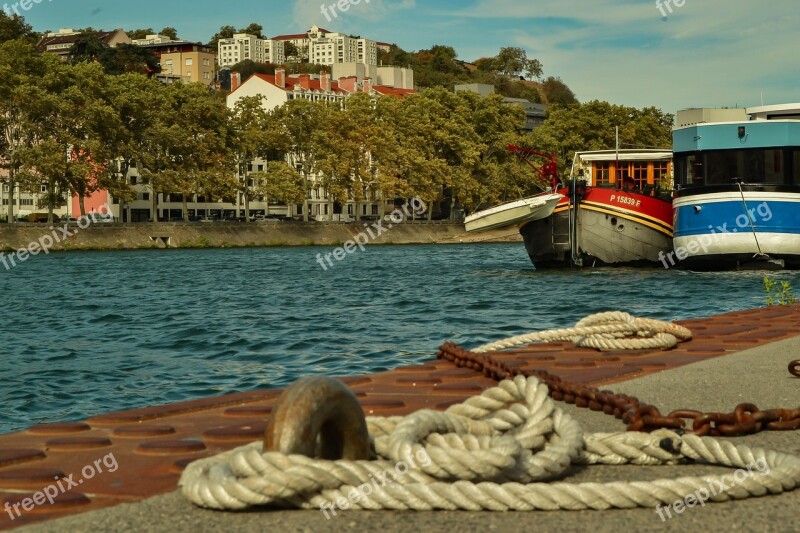 Boat Landscape Docks Rhône Saône