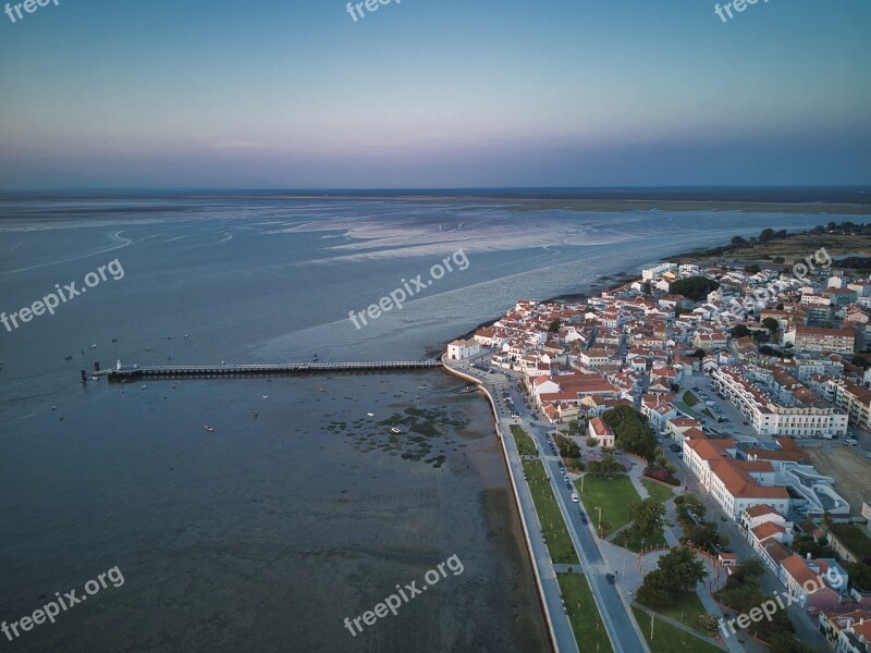 Aerial Landscape City Litoral Ocean