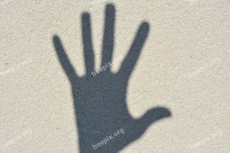 Hand Shadow Stop Hello Wall