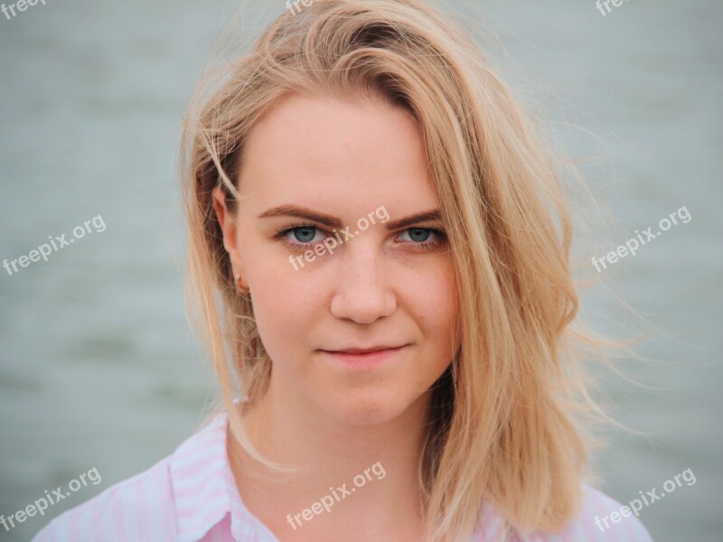 Girl Portrait Blonde Woman Person