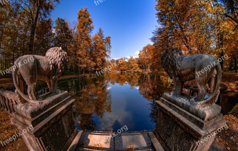 Autumn Water Lake Nature Leaves