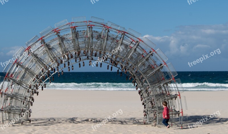 Arch Sculpture Shopping Trolleys Carts Art