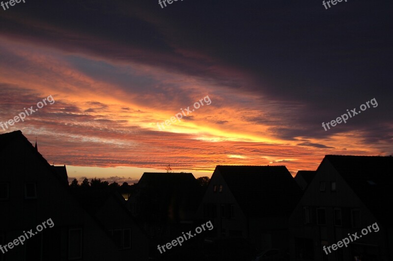 Sunset Evening Red Colors Heaven Nature