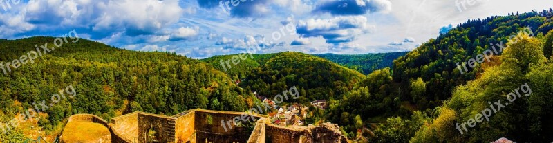 Ruin Castle Burgruine Sky Clouds