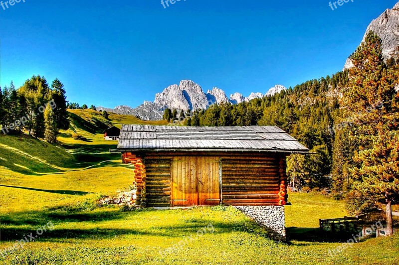 Hut Dolomites South Tyrol Italy Mountains