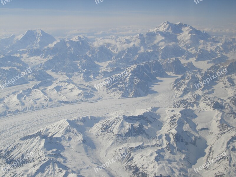 Mountains Alaska Usa Panorama Snow