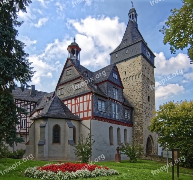 Germany Bad Camberg City Gate Historic Center Truss