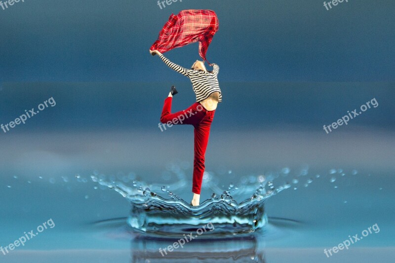 Woman Dance Raindrop Photomontage Composing