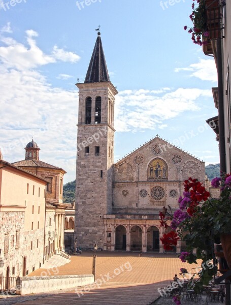 Umbria Spoleto Cathedral Facade Historian