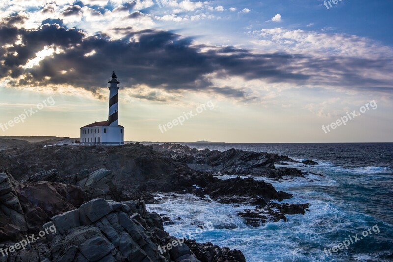 Lighthouse Sea Ocean Costa Landscape