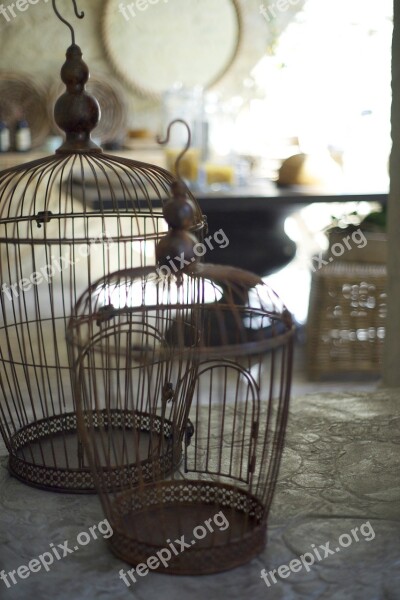 Cage Bird Metal Furniture Decoration