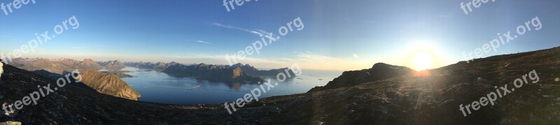 Mountain Peak Snow Sea Sunset