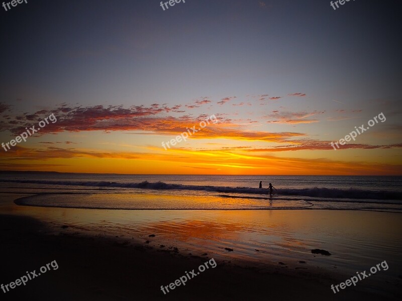 Adelaide Moana Beach Beach Sunset Australia Free Photos