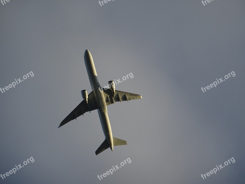 Aircraft Airliner From The Bottom Flying Passenger Aircraft