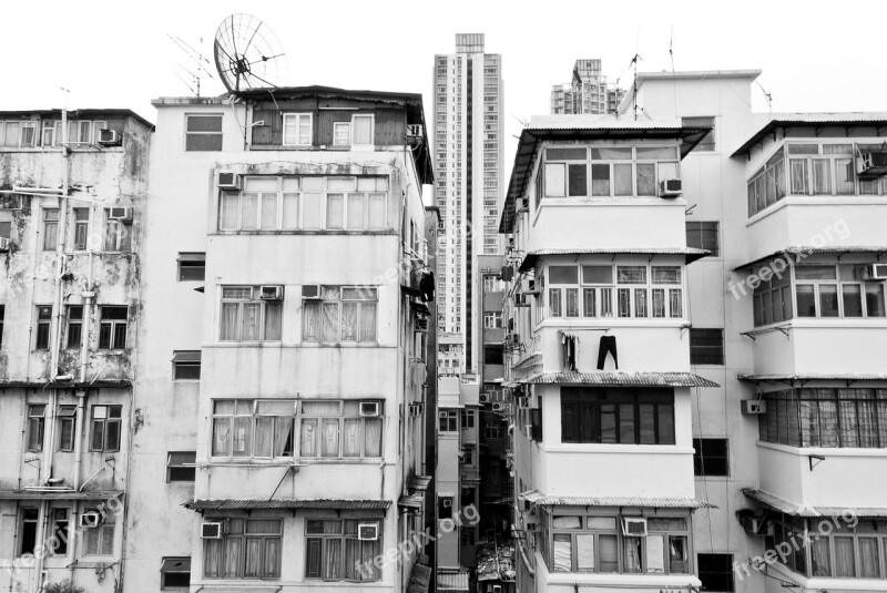 Skyscraper Hong Kong China Roof Scaffolding