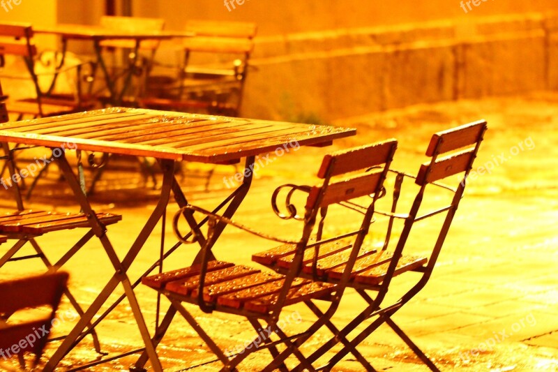 Table Backlighting Orange Rain Street Lamp