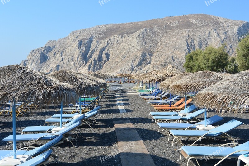 Kamari Santorini Beach Idyll Greek Islands Greece