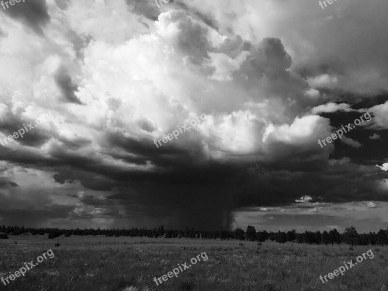 Monsoon Desert Monsoon Storm Desert Landscape