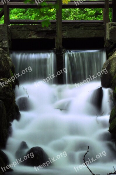 Waterfall Long Exposition Gdańsk Park