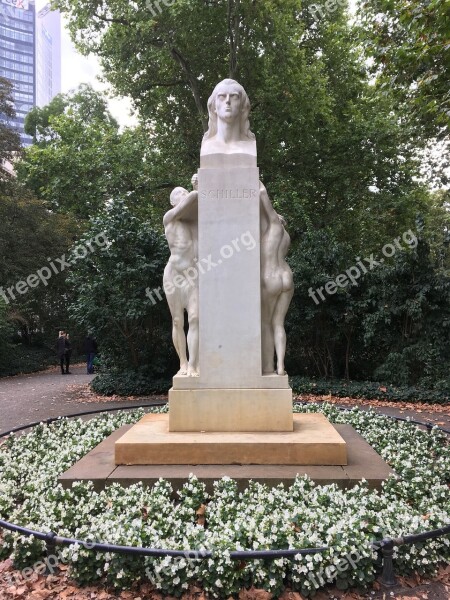 Monument Leipzig Schiller Marble Statue