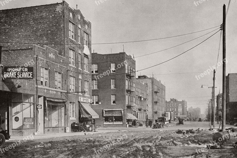 Vintage Historic New York Old Pic Street