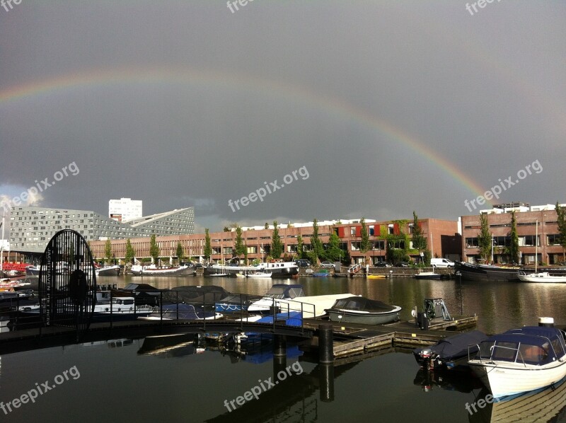 Amsterdam Traces Burg Rainbow Bay Boats