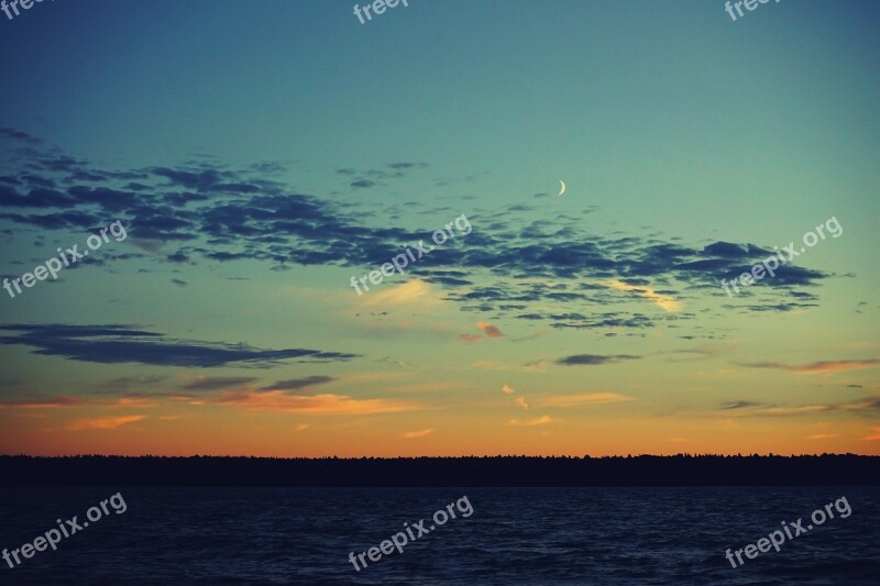 Baltic Sea Water Clouds Horizon