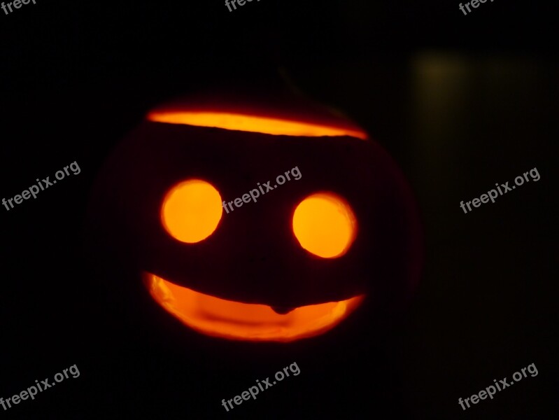 Orange Halloween Pumpkin Lantern Dark Funny