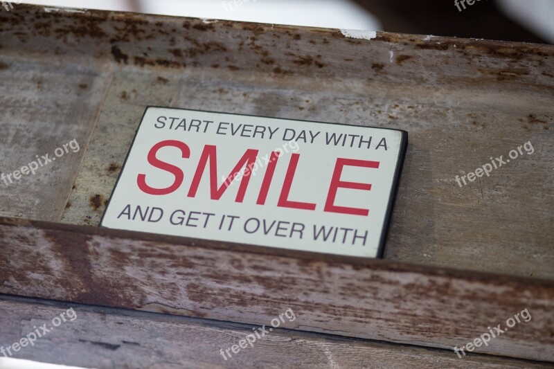 Smile Sign Metal Saying Words