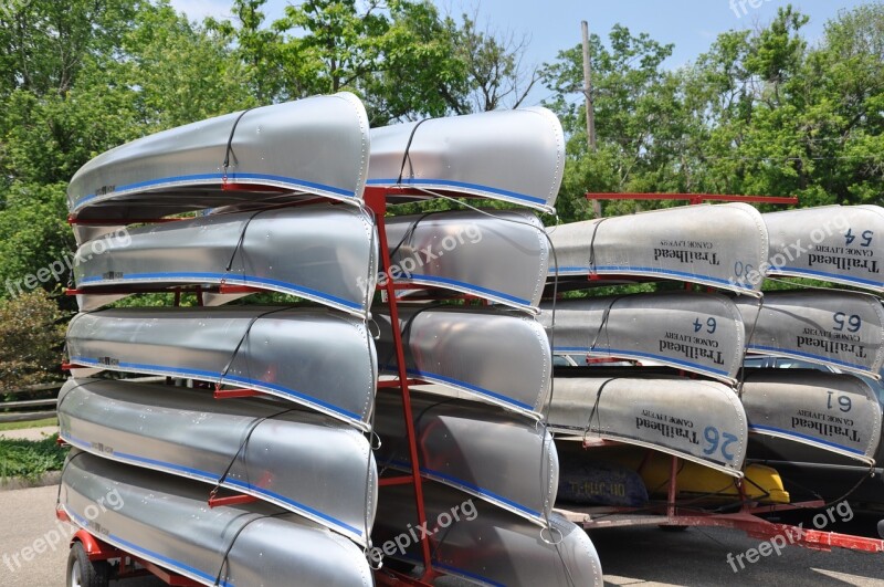 Canoes Boats Boating Canoeing Summer