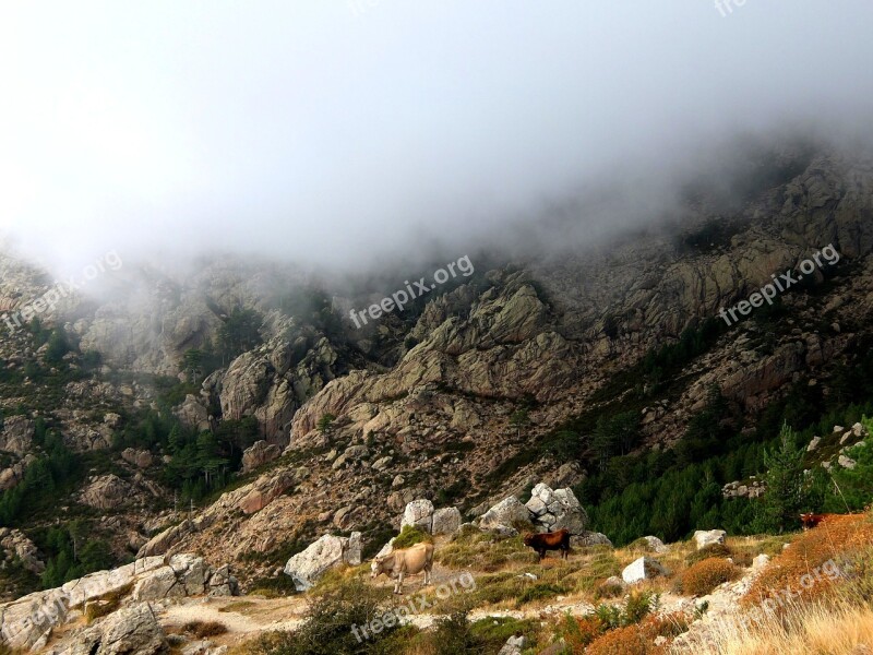 Corsica Mountains Nature Majestic Clouds