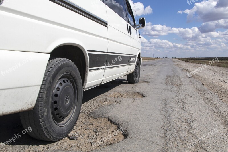 Pothole Road Kazakhstan Hole Asphalt