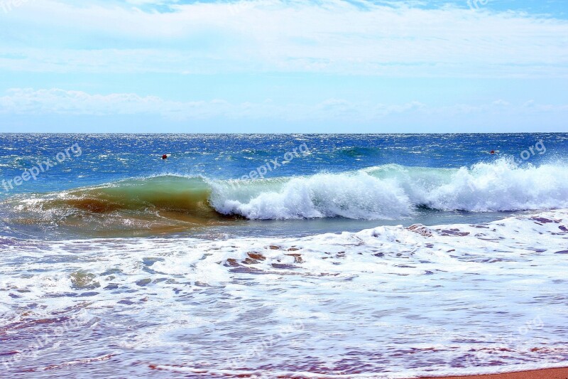 Sea The Waves Water Waves Landscape