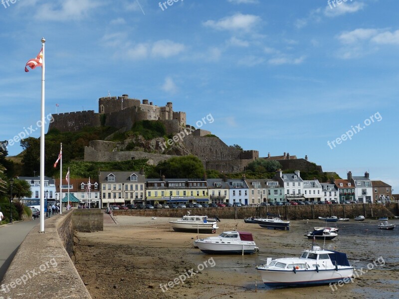 Jersey Castle Orgueil Port Island Of Jersey