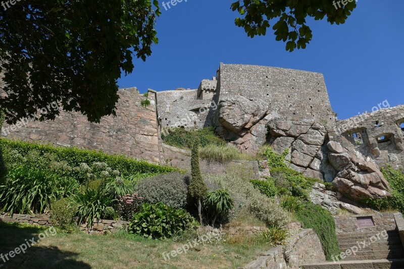 Jersey Castle Orgueil Port Island Of Jersey