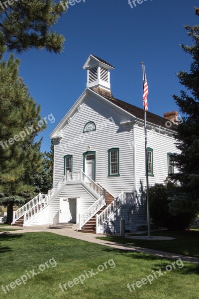 Old Church Pine Valley Utah Usa Flag