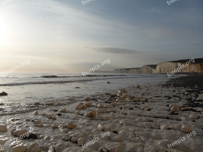 Seven Sisters Uk Coast Beach Pebbles