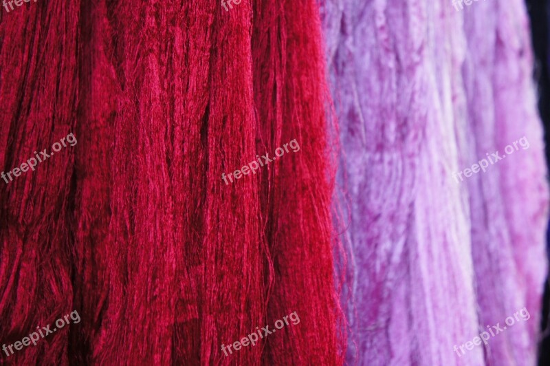 Wool Threads Red Purple Hang