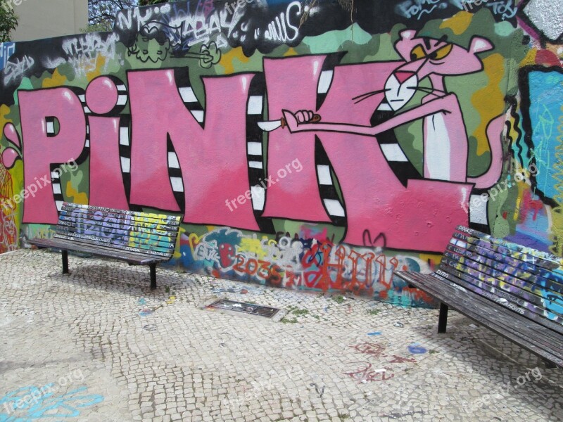 Lisbon Graffiti Pink Panther Unique