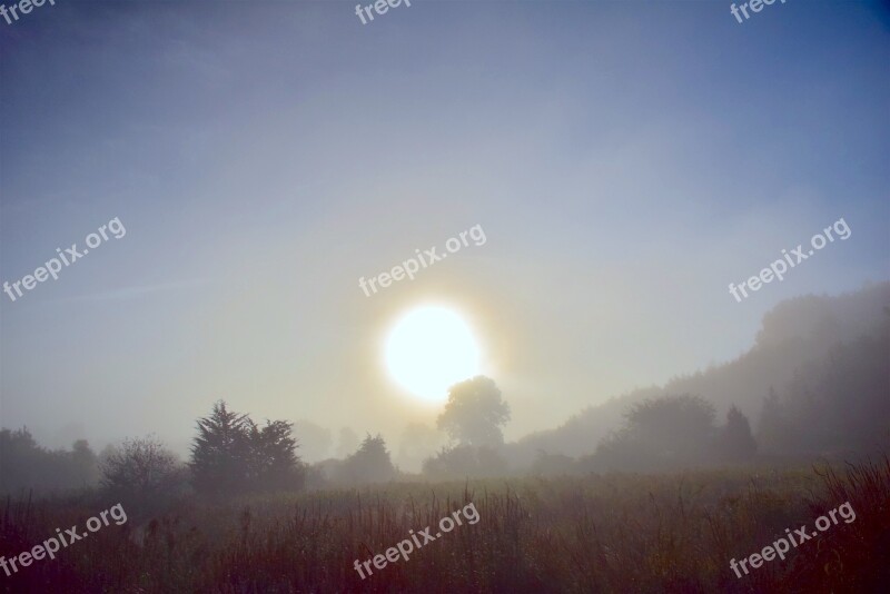 Fog Morning Nature Autumn Countryside