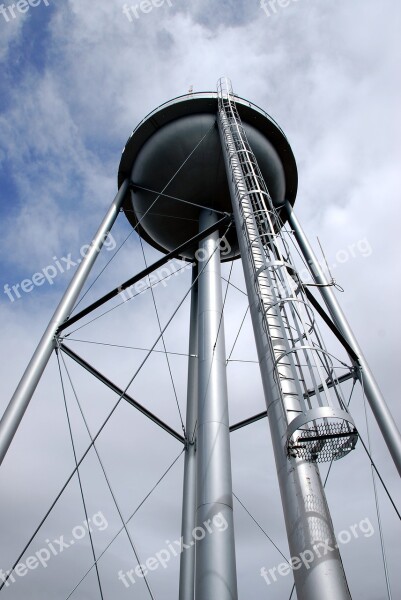 Water Tower Tank Storage Sky Industrial