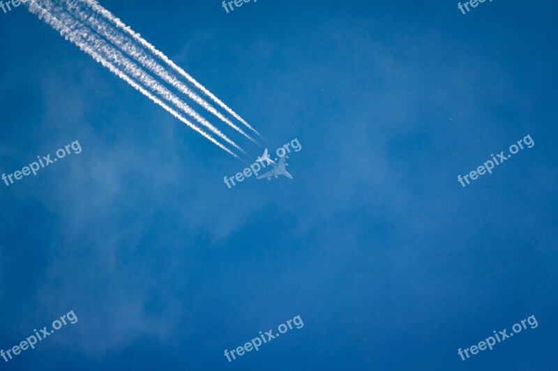 Aircraft Vacations Flight Clouds Sky