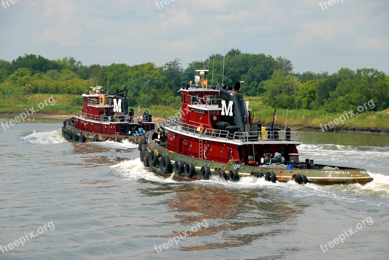 Tug Boats Savannah Georgia River Boat