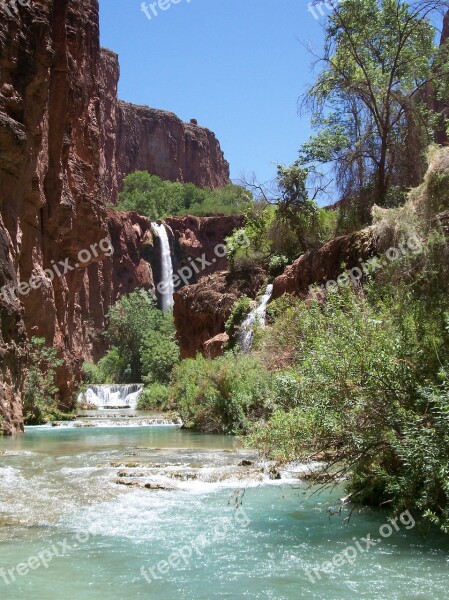 Nature Waterfall Natural Landscape Scenic