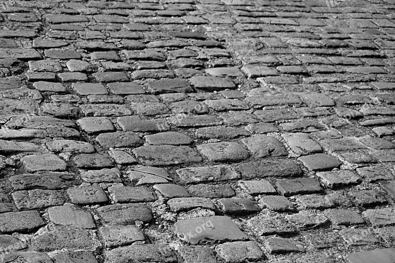 Pavers Old Village Lane Village Black And White