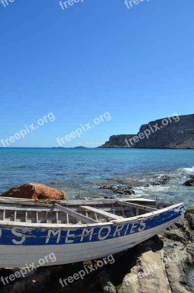 Blue Sky Memories Boat Landscape Romantic