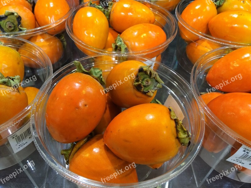 Persimmon Fruit Autumn Sweet Taste